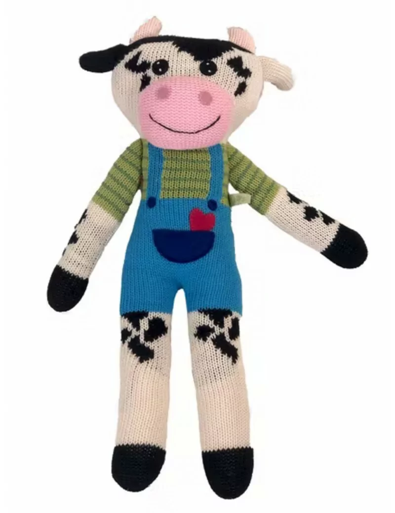 Doudou Vache en coton tricoté 50 cm par Hick's Up - 