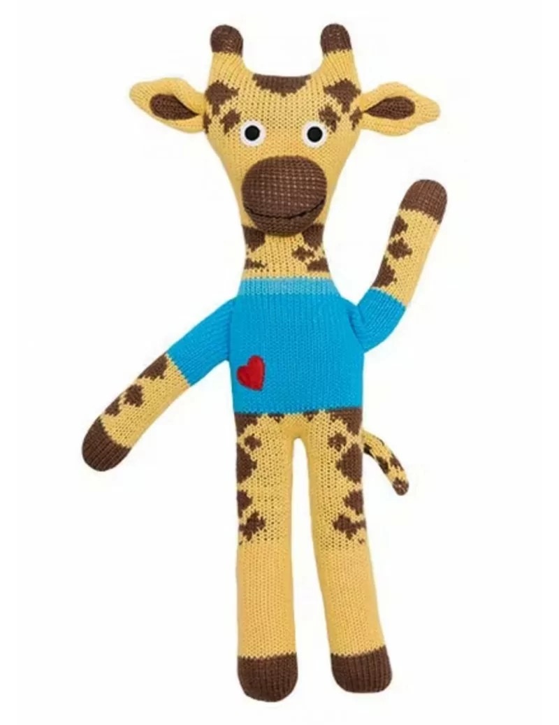 Doudou girafe tricoté de la maque Hicks'Up de 50 cm - 