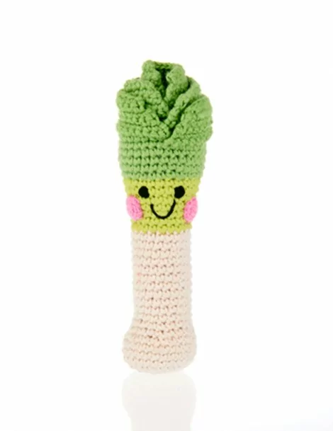 Peluche Poireau 14 cm Pebble Crochet coton - 