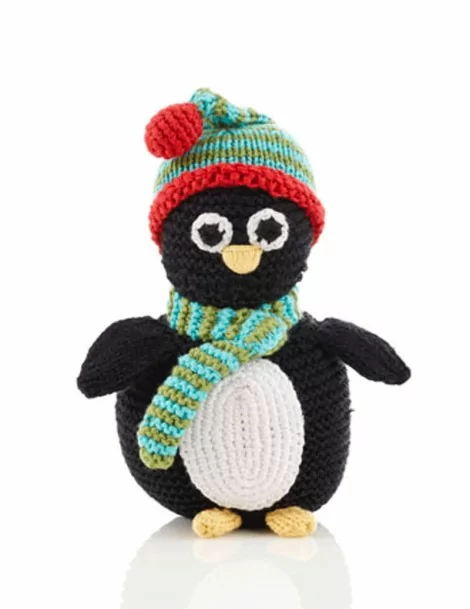 Peluche Pingouin Tricoté 30 cm Pebble Child - 