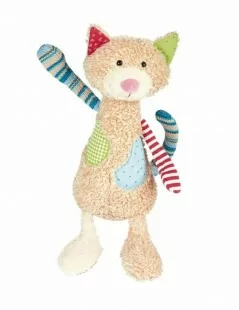 Doudou Chat Premier Age Patchwork 28 cm Sweety Sigikid - 