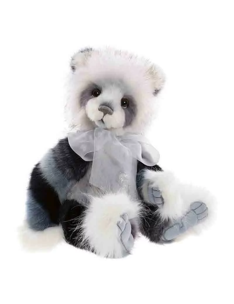 Isla l'ours en peluche gris, noir et blanc de Charlie Bears - 