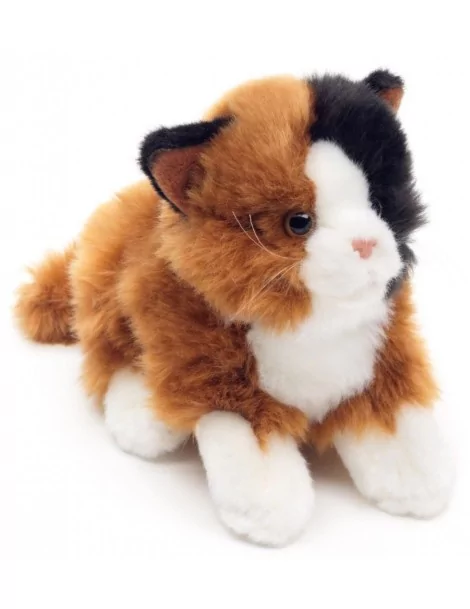 Chat couché (Calico) - 20 cm - 
