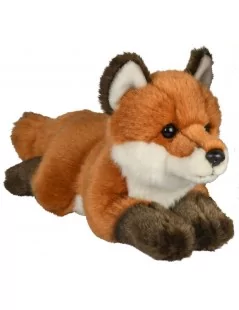 Peluche Renard roux, couché - 24 cm -