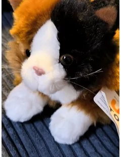 Chat couché (Calico) - 20 cm - 
