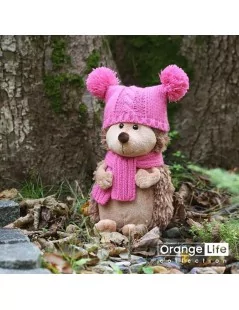 Peluche, Collection Life - Fluffy le hérisson avec son chapeau à double pompon (18 cm) - 