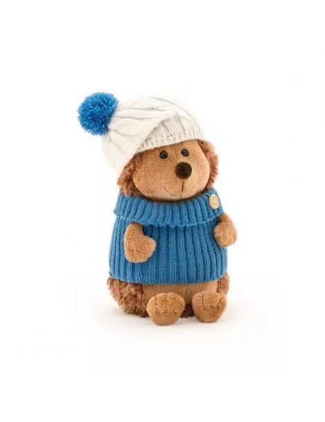 Peluche, Collection Life - Prickle le hérisson au chapeau blanc/bleu (18 cm) - 