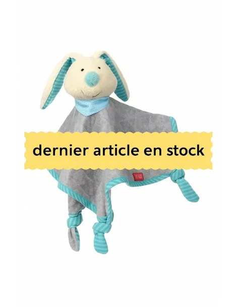Doudou Lapin Gris et Bleu Plat 20 cm Sigikid - 