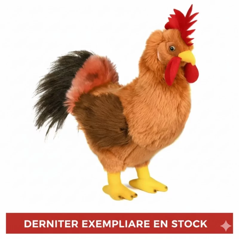 Grande peluche Coq marron - 34 cm Ecofriendly Unitoys - 