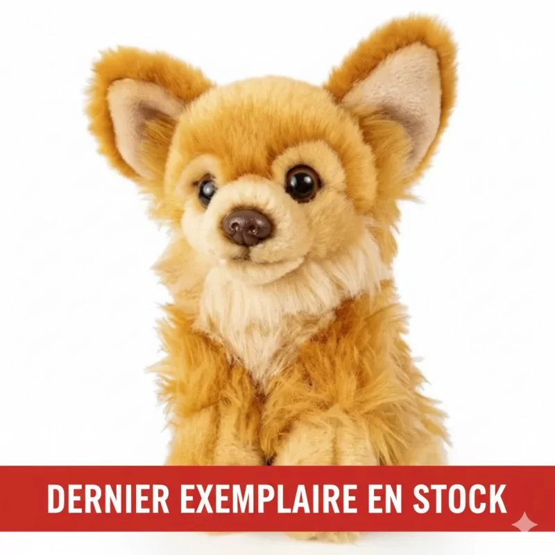 Peluche Chihuahua, assis (marron) - 18 cm Unitoys Ecofriendly - 