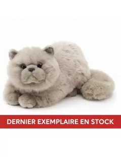 Peluche Chat persan gris, couché - 31 cm Unitoys Ecofriendly - 