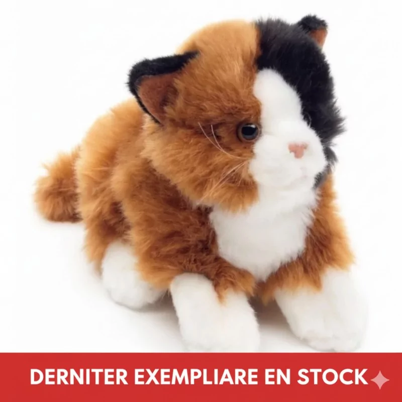 Peluche Chat couché (Calico) - 20 cm Unitoys Ecofriendly - 