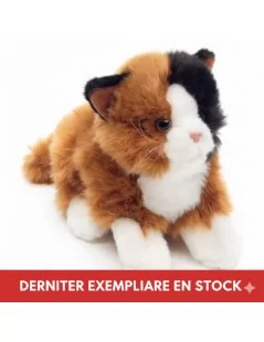 Peluche Chat couché (Calico) - 20 cm Unitoys Ecofriendly - 