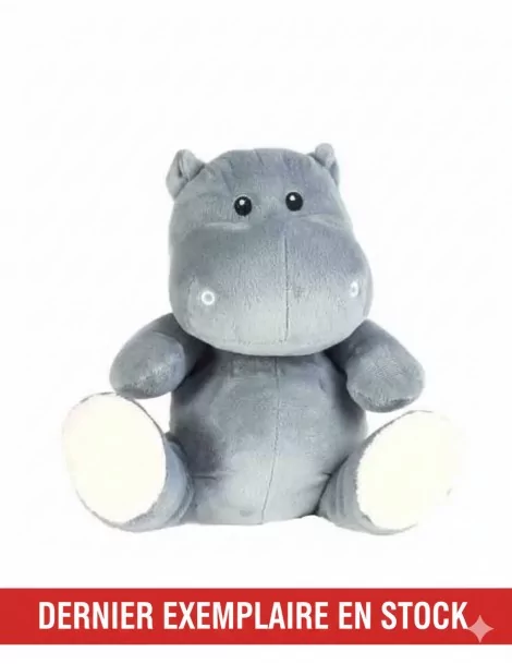 Peluche Bouillotte Hippopotame Gris 25 cm - 