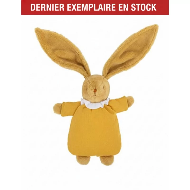 Doudou Lapin Hochet Moutarde Nid d'Ange 20 cm Trousselier - 