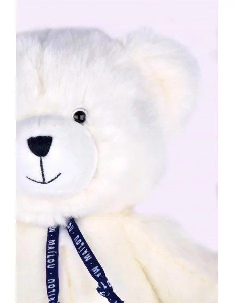 Peluche Ourson Blanc Neige 35 cm Fabriqué en France - 