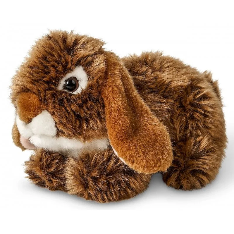 Peluche Lapin Bélier Français Brun 18 cm - 