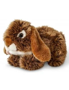 Peluche Lapin Bélier Français Brun 18 cm - 