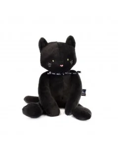 Peluche Chat Méloé Gris anthracite - 37 cm Made in France - 