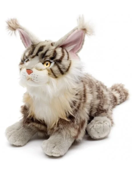 Peluche Chat Maine Coon, assis (gris) - 30 cm Unitoys Ecofriendly - 
