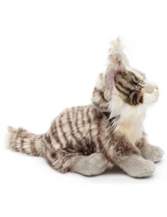 Peluche Chat Maine Coon, assis (gris) - 30 cm Unitoys Ecofriendly - 